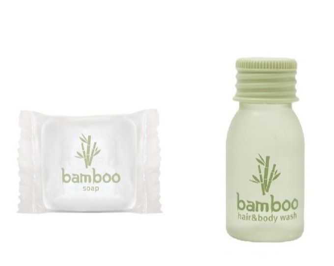 Bamboo savon d'invité 13g + gel douche 2en1 20ml - Sac en organza