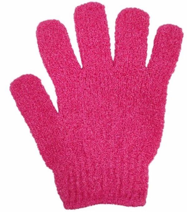 Gant de gommage fuschia