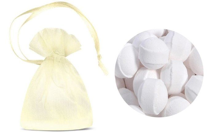 9 mini billes coco en sachet organza