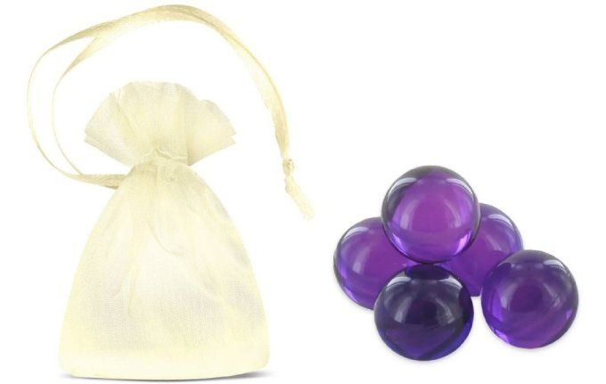 9 perles de bain ronde parfum lavande dans un sachet organza