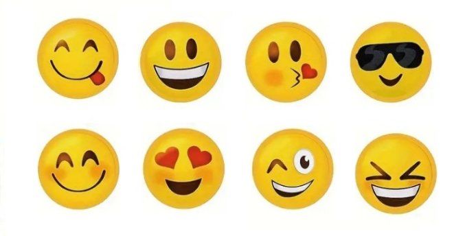 Lot de 8 étiquettes rondes adhésives smiley 2.5cm