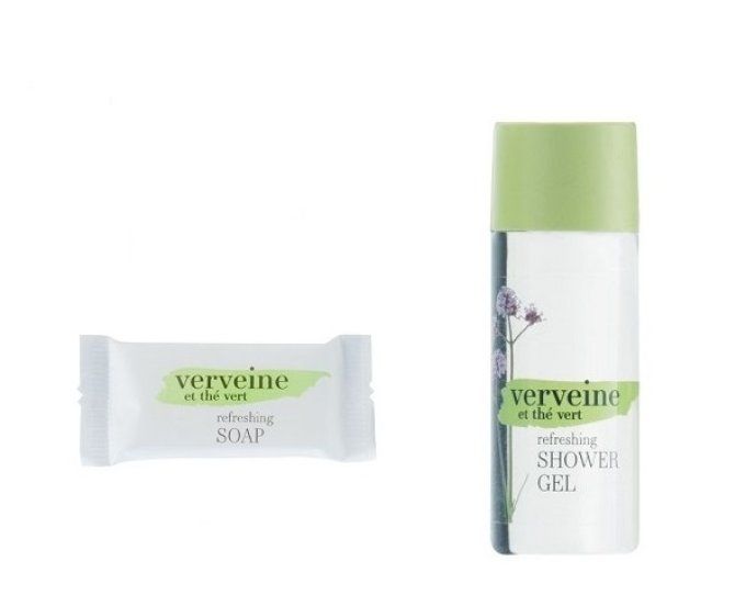 Verveine savon d'invité 20g + gel douche 30ml - Sac organza